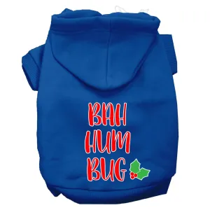 Bah Humbug Screen Print Dog Hoodie Blue S