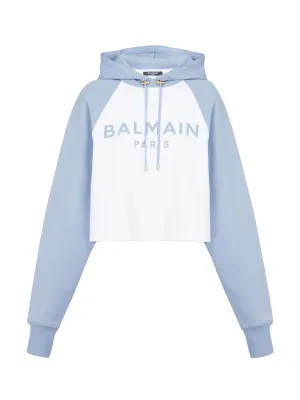 Balmain Print Raglan Cropped Sweatshirt