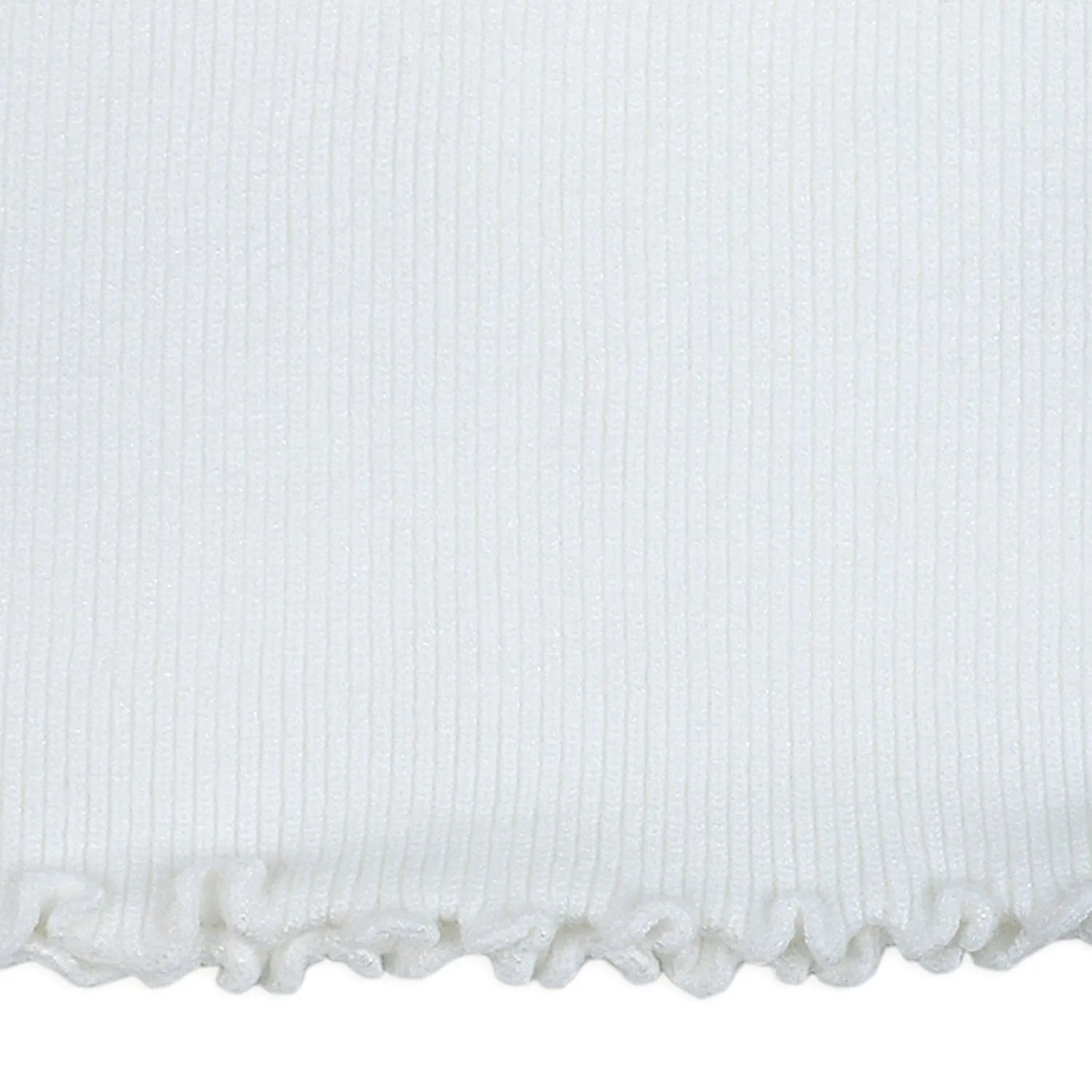 Basic Ribbed Premium Full Sleeves Knitted Kids Sweater - White