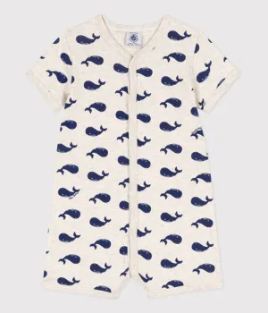 Cotton Navy Whale One-Piece