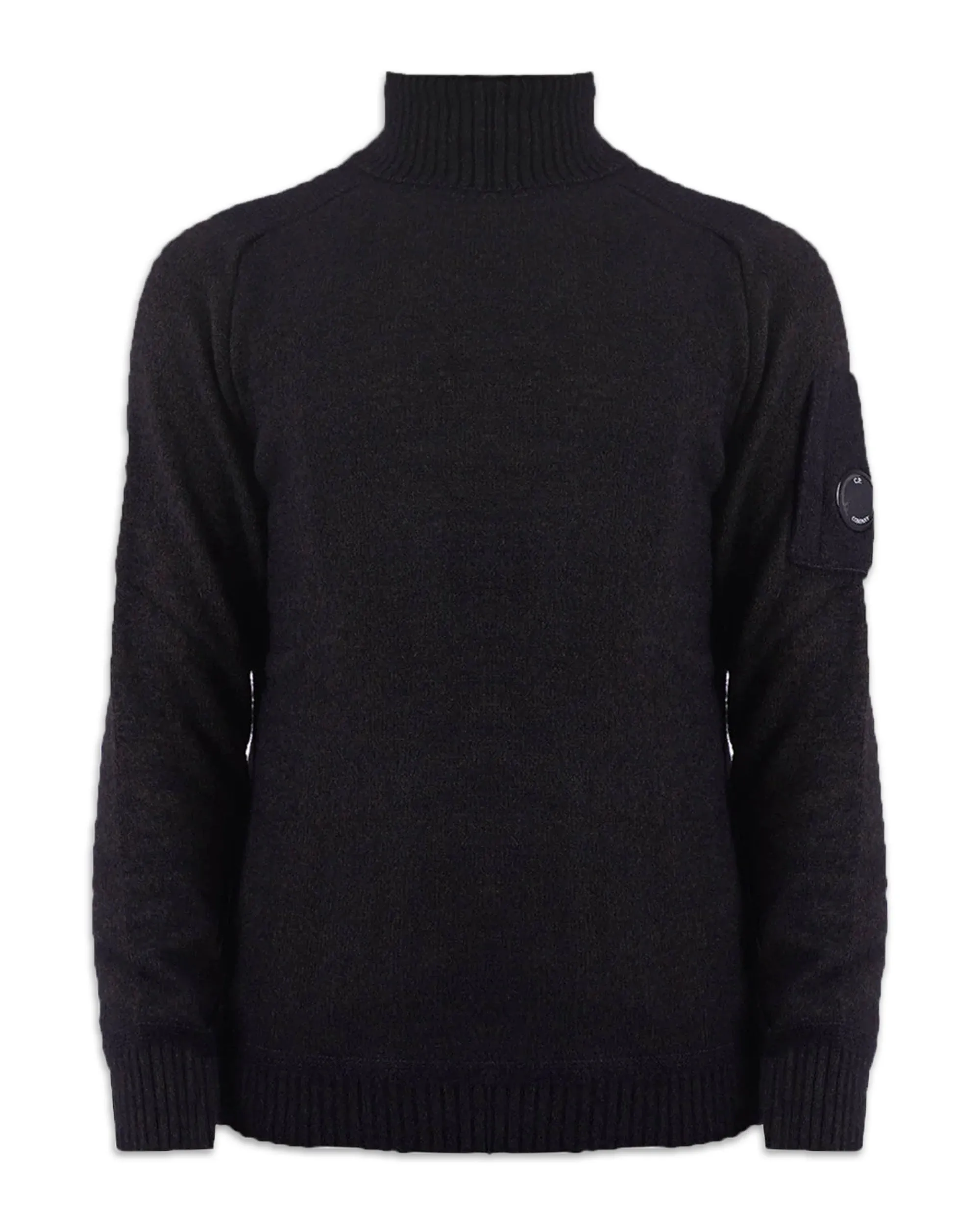 CP Company Knitwear Turtle Neck in Fleece Knit Ivy Green