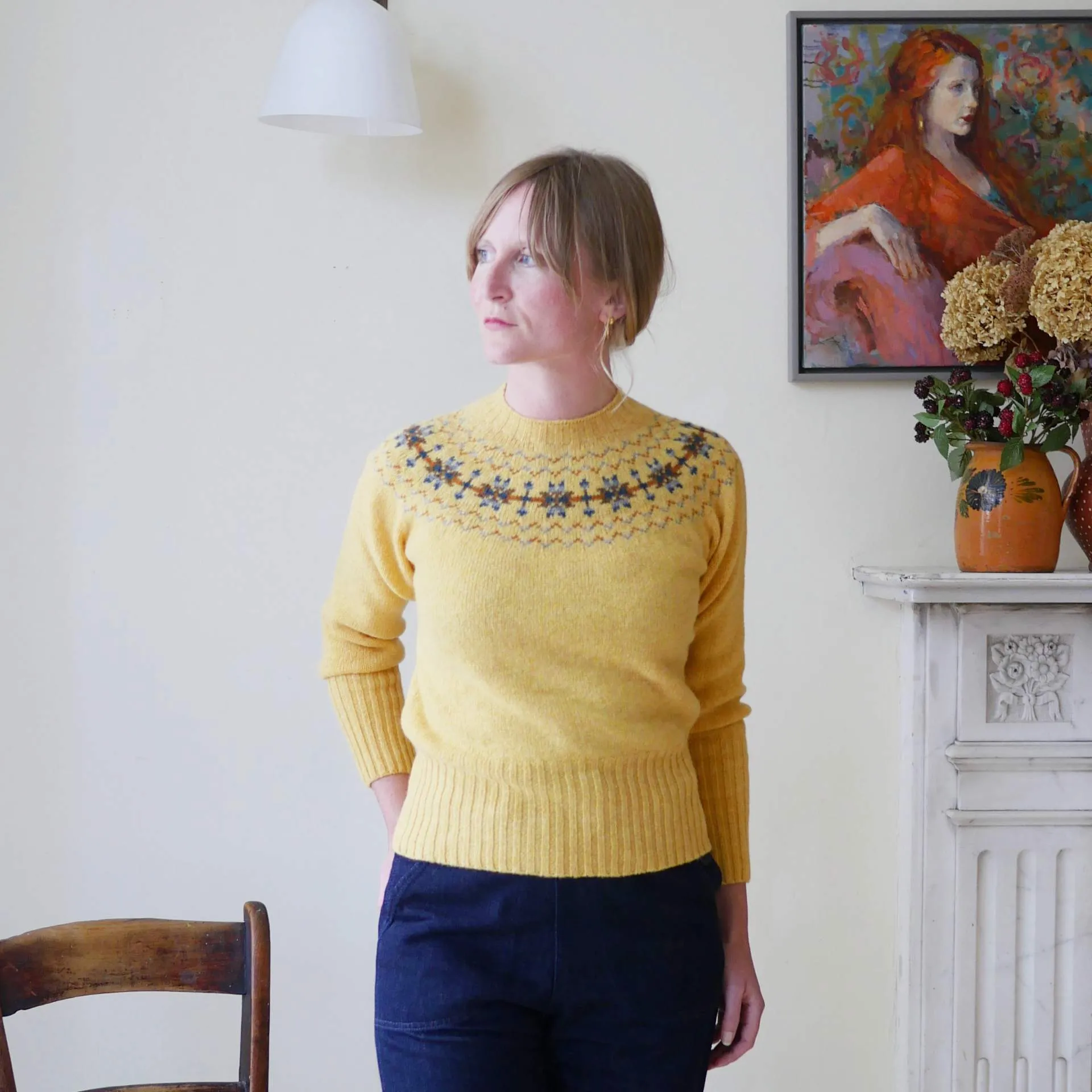 Fair Isle Crew Neck Jumper - Maize