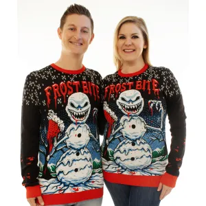 Frost Bite Snowman | Ugly Christmas Sweater For Men & Women | Unisex Sizing