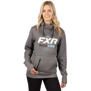 FXR Women's Race Division Tech Pullover Fleece Grey Heather/Sky Blue