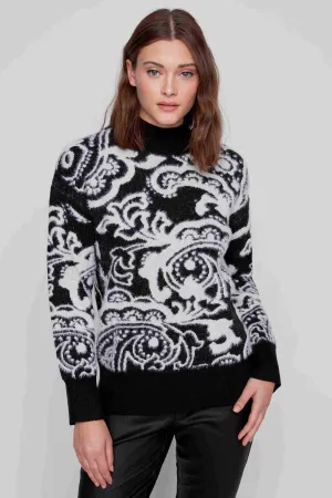 High Neck Abstract Sweater