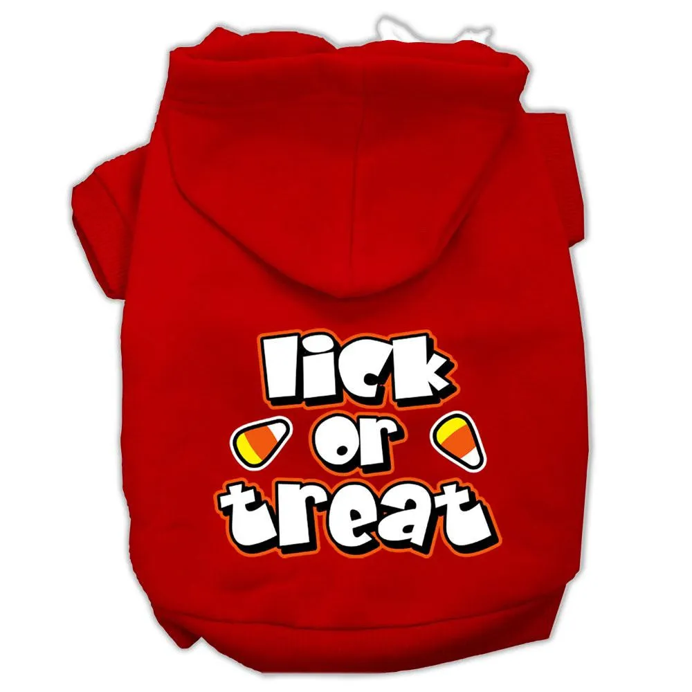 Lick Or Treat Screen Print Pet Hoodies Red Size XXL (18)