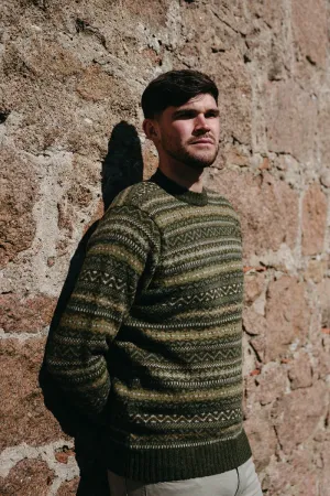 Mens Fair isle Kinnaird Jumper - Green