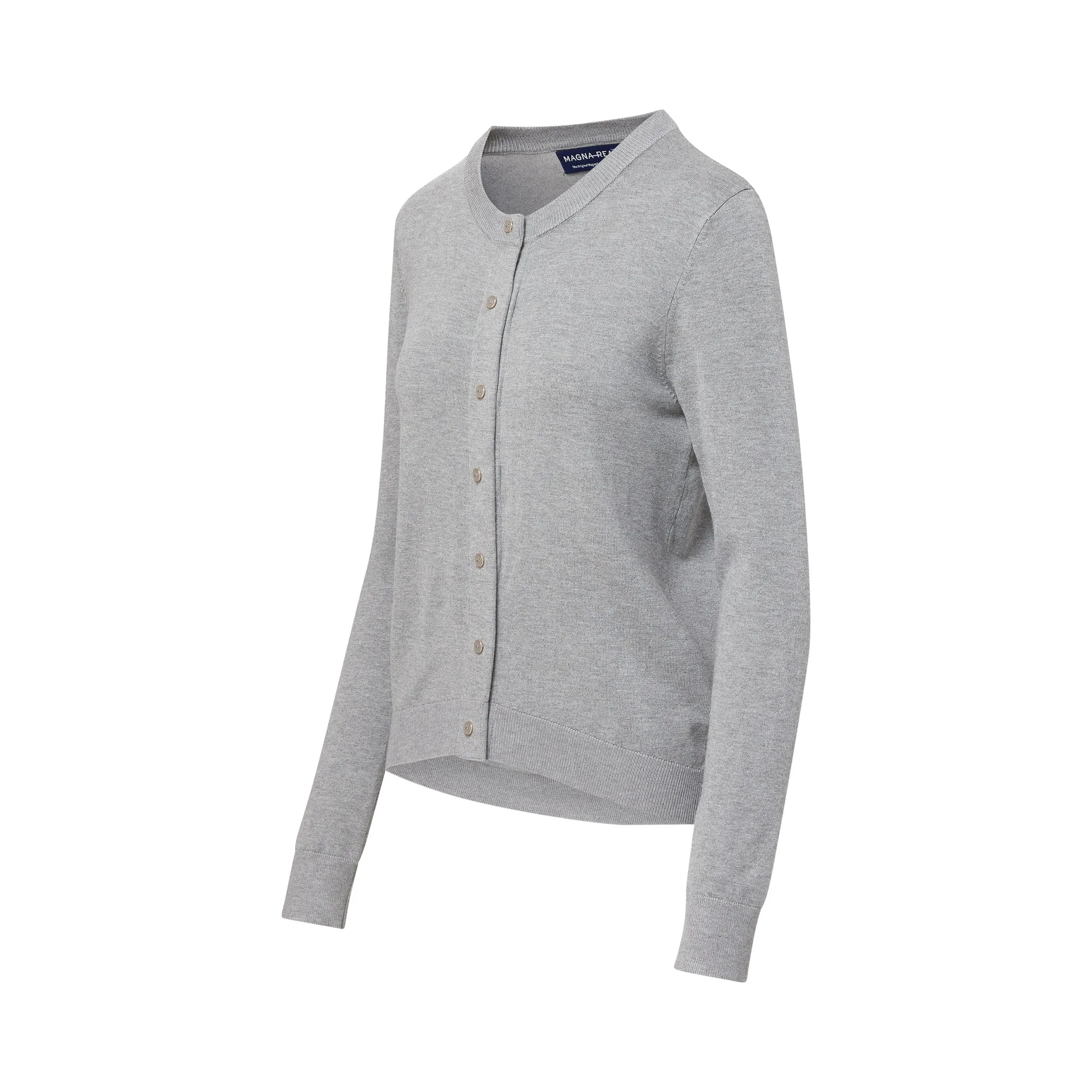 New! Women's Adaptive Magnetic Front Knit Cardigan Sweater In Grey