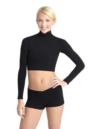 ON SALE Team Basics Youth Long Sleeve Turtleneck Crop Top