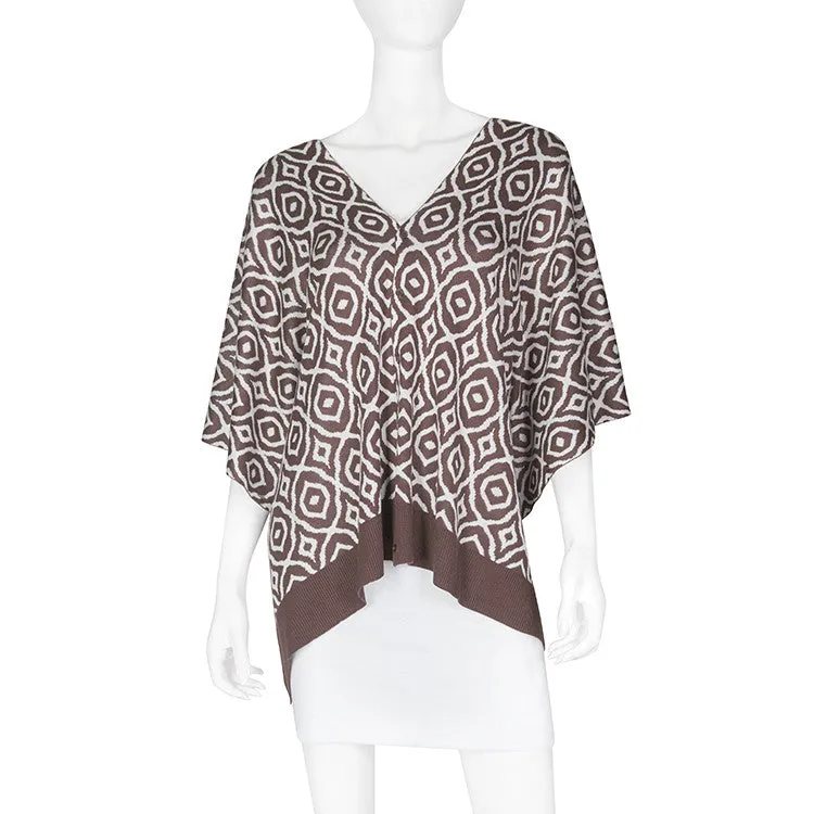 Papillon Bamboo The Bridget Chocolate/White Scarf-Shawl-Cardigan 3 in 1