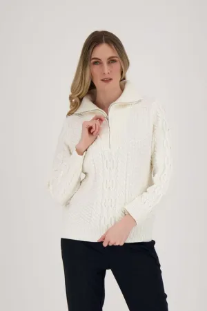 Quarter Zip Cable Knit Sweater