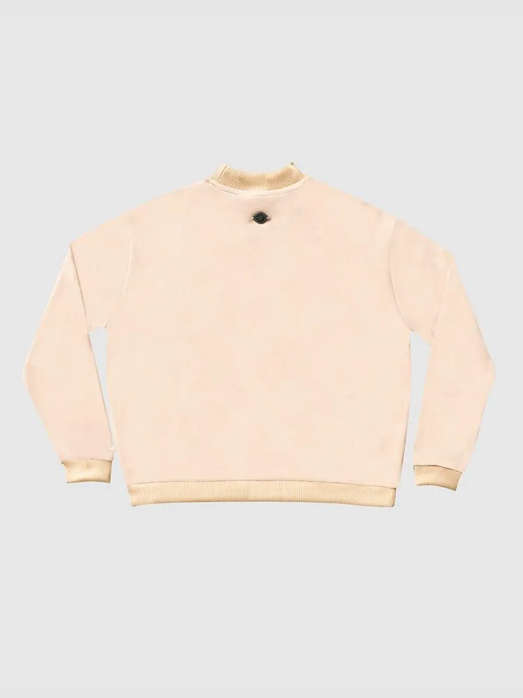 Recycled Embroidered Sweater - Beige