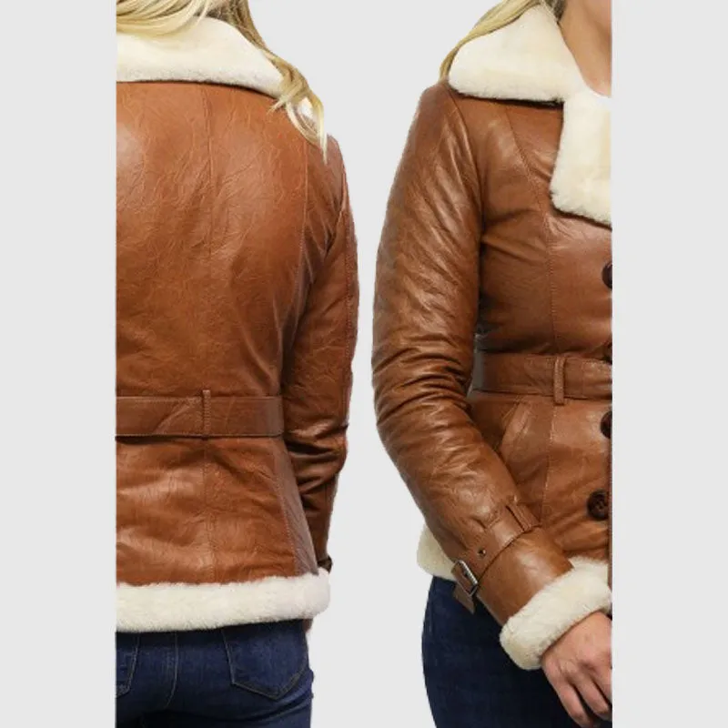 Shop Best Luxurious And Beautiful Women Tan Leather Blazer Jacket