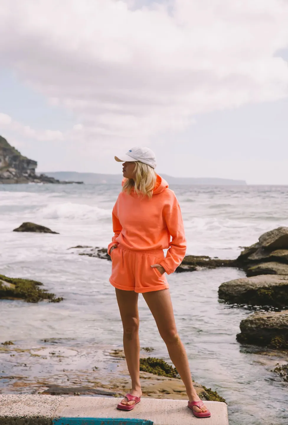 The Weekend Fleece Short, Apricot