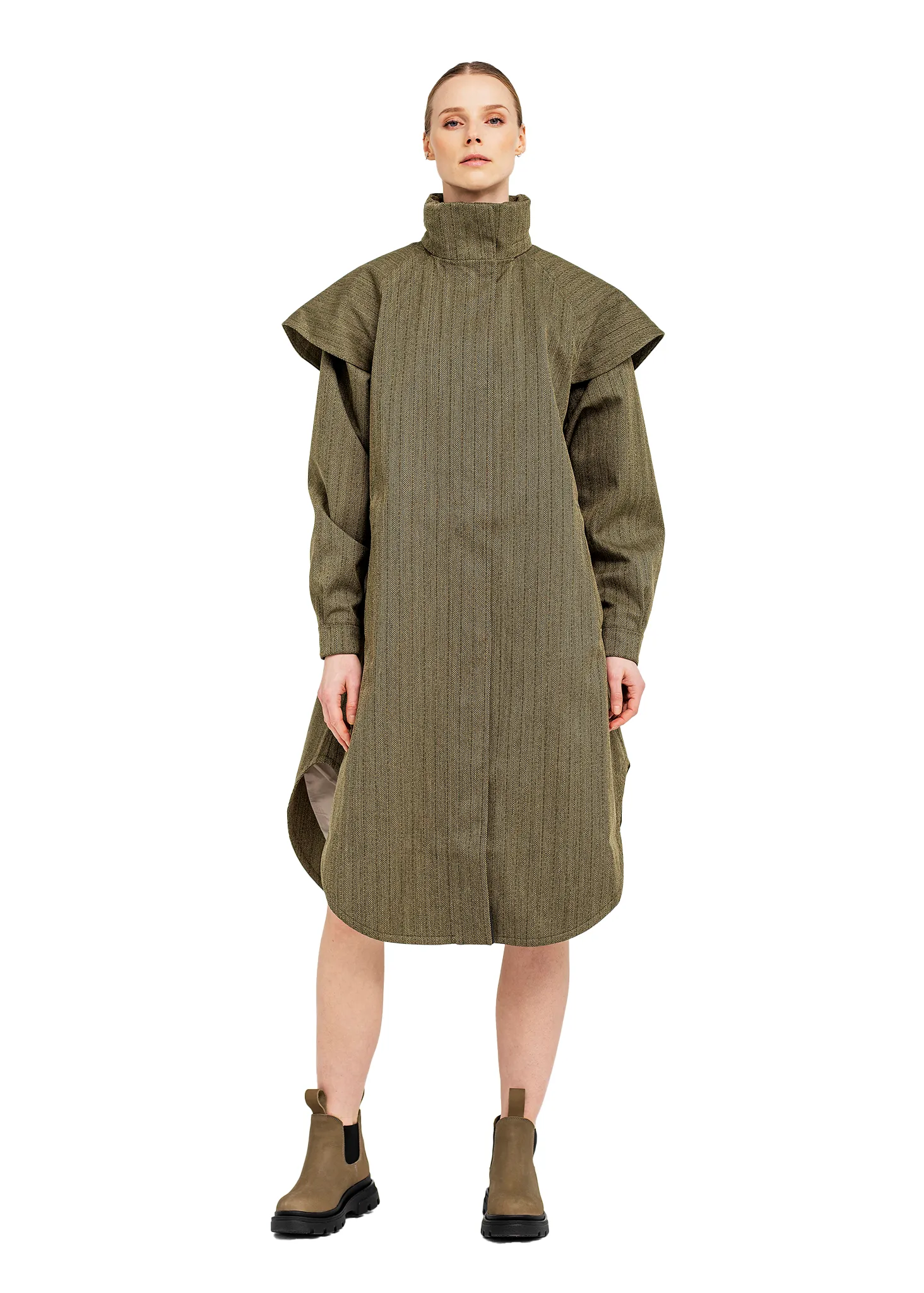 Tyfon Coat - Green Tweed