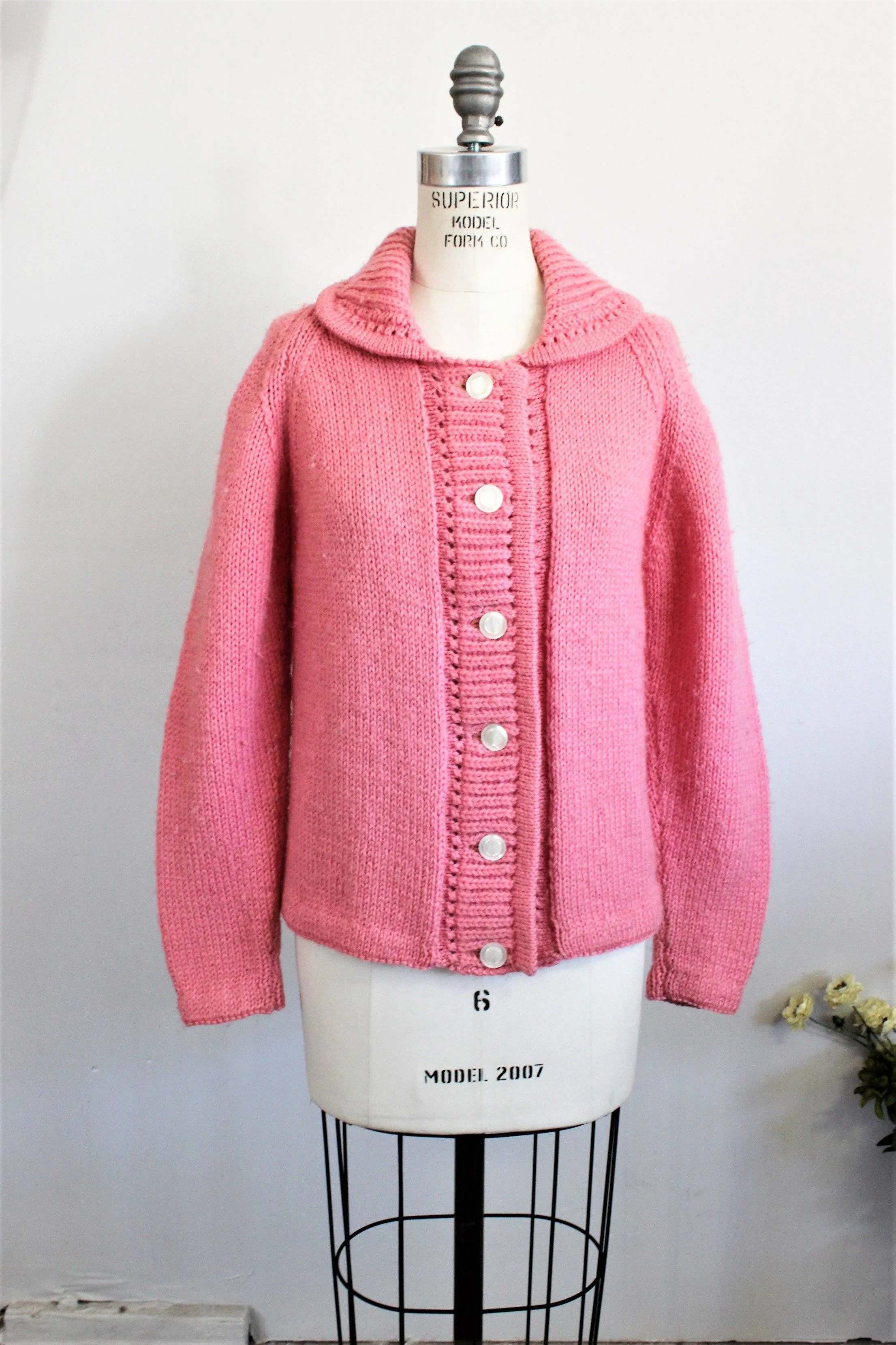 Vintage 1960s Pink Cardigan Sweater