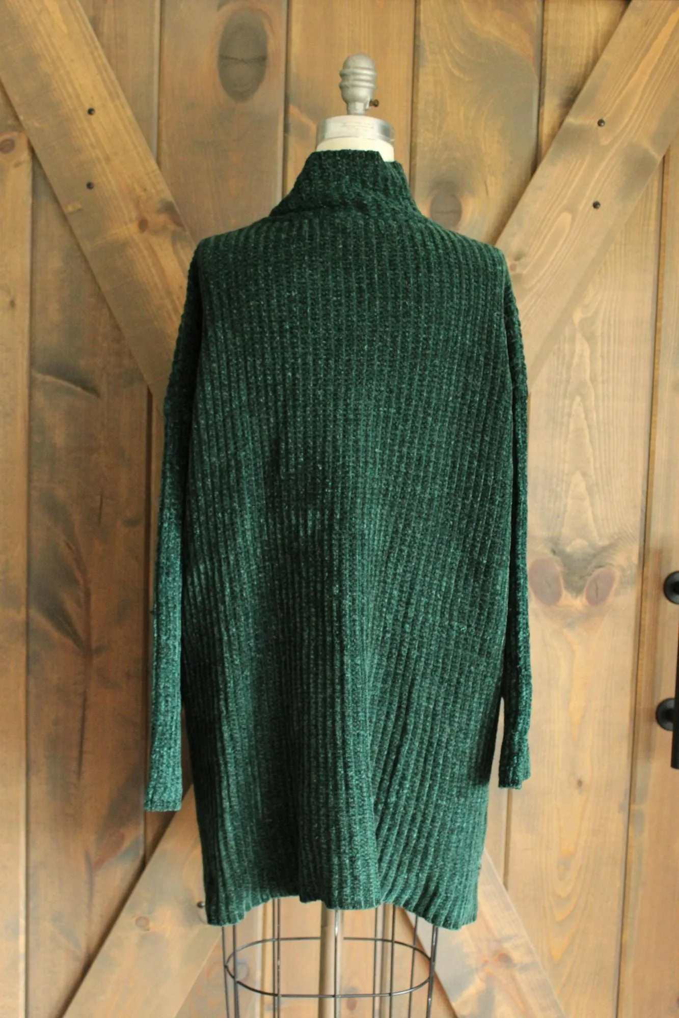 Vintage 1980s Kenzo Paris Green Chenille Turtleneck Sweater