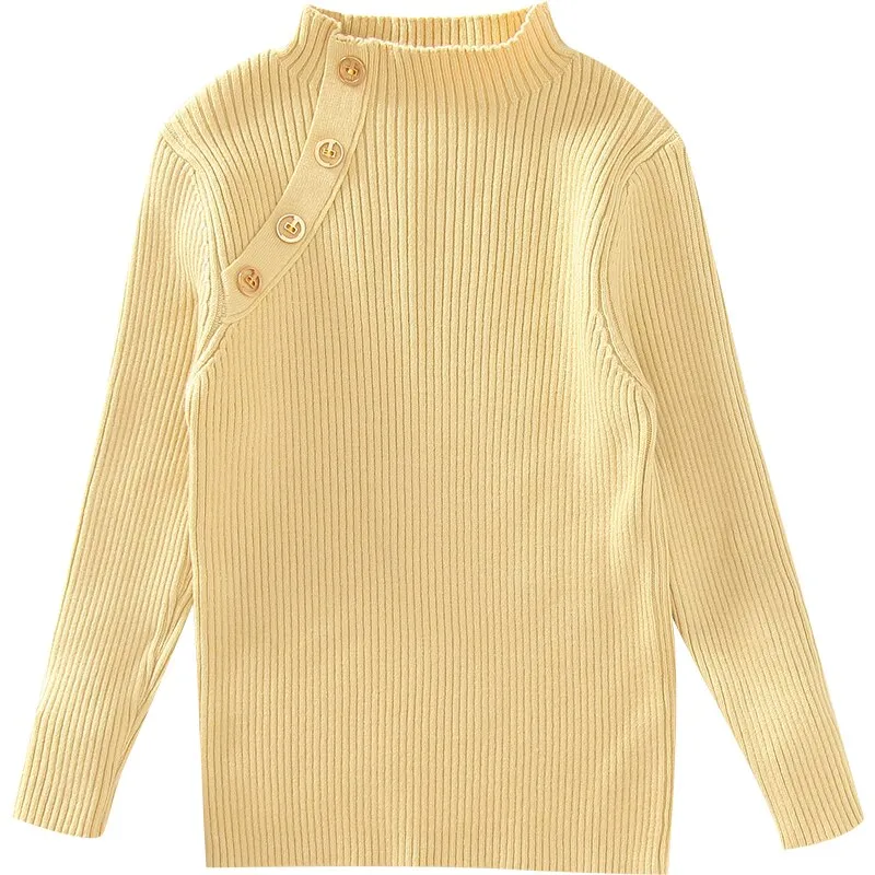 Warm Knitted Pullover Turtleneck Sweaters For Girls